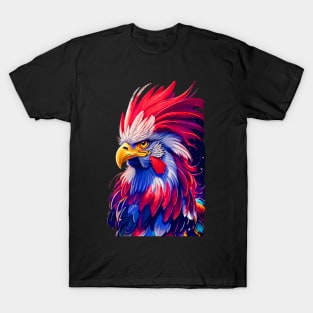 A rooster in the shape of an American eagle T-Shirt